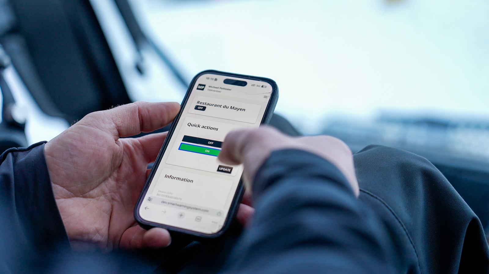 SWS Applikation auf dem Smartphone